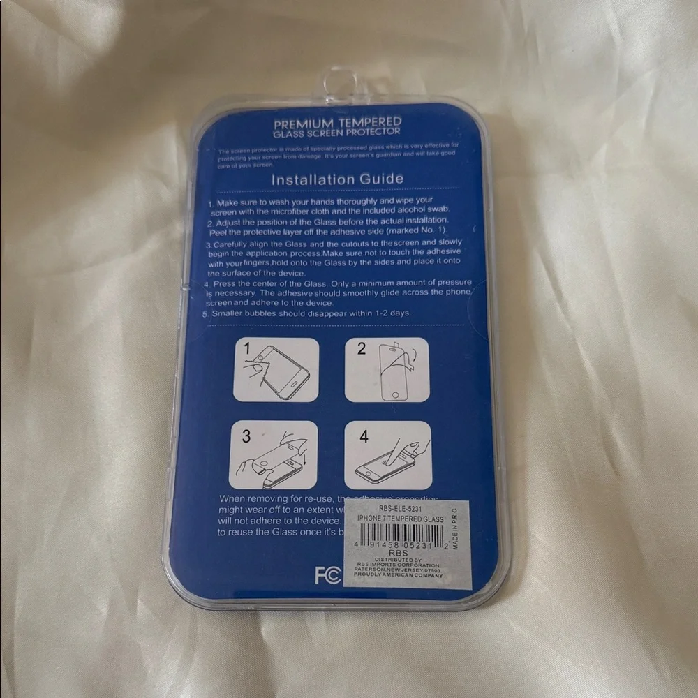 Premium Tempered Glass Screen Protector for iPhone 7 - Blue